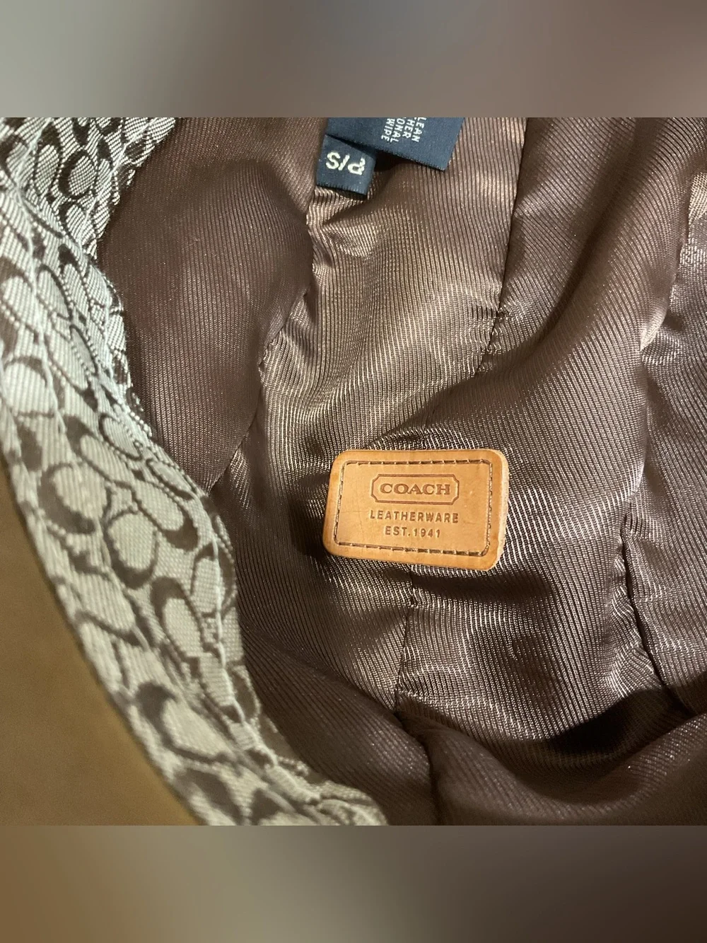 Coach Beige & Brown Signature Canvas Baseball Cap